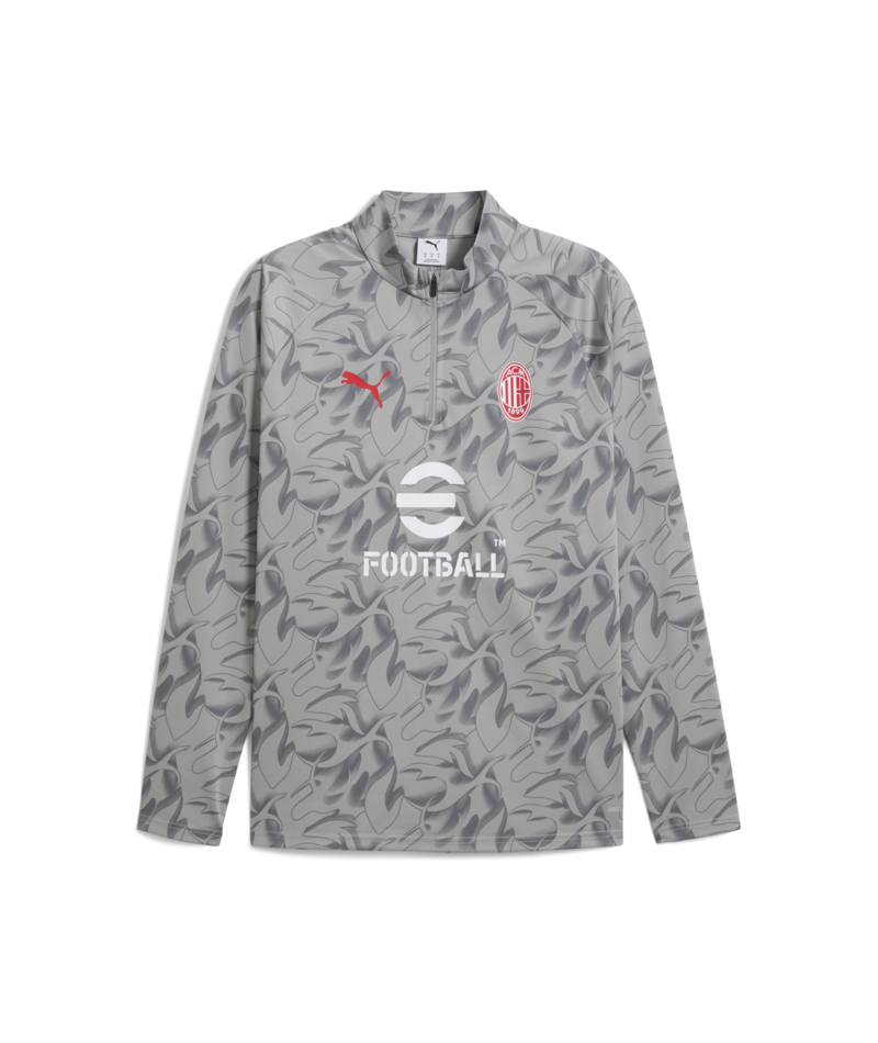 PUMA AC Milan Warm Up 1/4 Zip Top 25/26 - Grey Club Replica Gray Mens Small - Third Coast Soccer