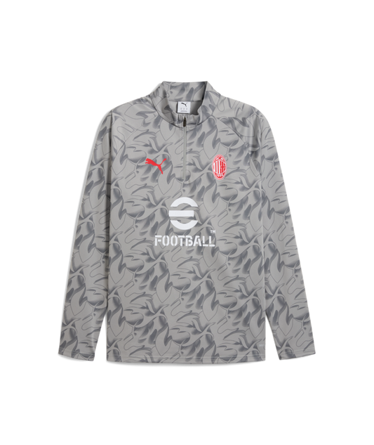 PUMA AC Milan Warm Up 1/4 Zip Top 25/26 - Grey Club Replica Gray Mens Small - Third Coast Soccer