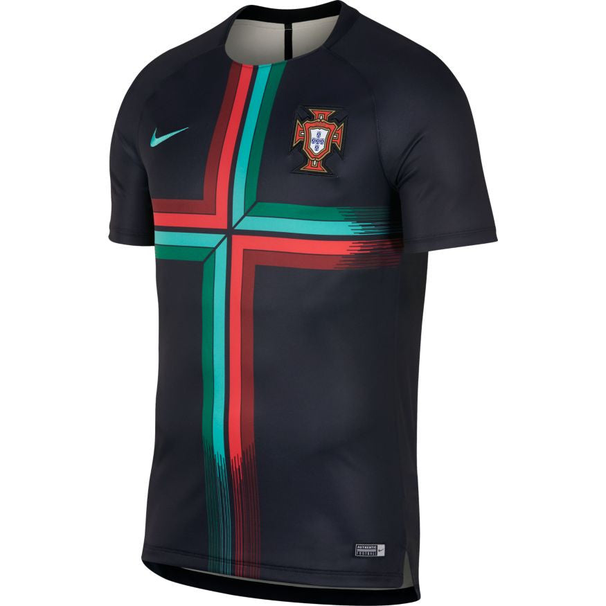 Nike Portugal 2018 Squad Top - Black/Kinetic Green International Replica Black/Kinetic Green Mens Small - Third Coast Soccer