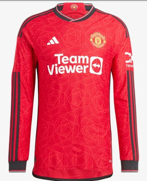 adidas Manchester United Home LS Jersey 23/24 Club Replica Team College Red Mens Small - Third Coast Soccer