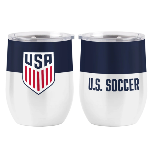 USMNT 16oz Curved Beverage Tumbler (w/lid) Drinkware - Third Coast Soccer