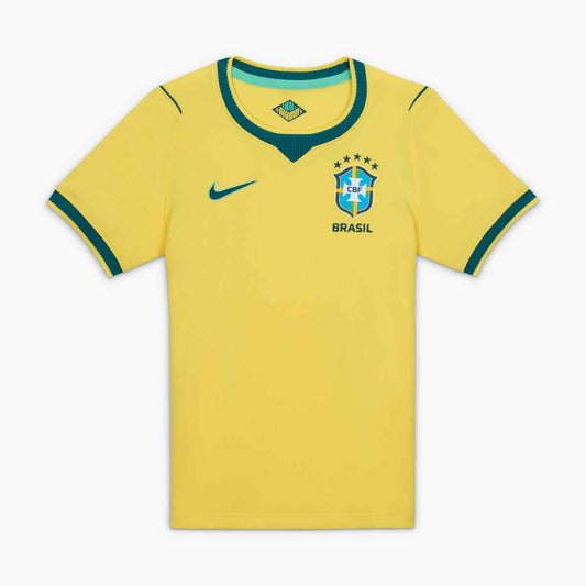 Nike Youth CBF Brazil Home Jersey 2026 International Replica Canary/Light Menta/Geode Teal Youth Small - Third Coast Soccer
