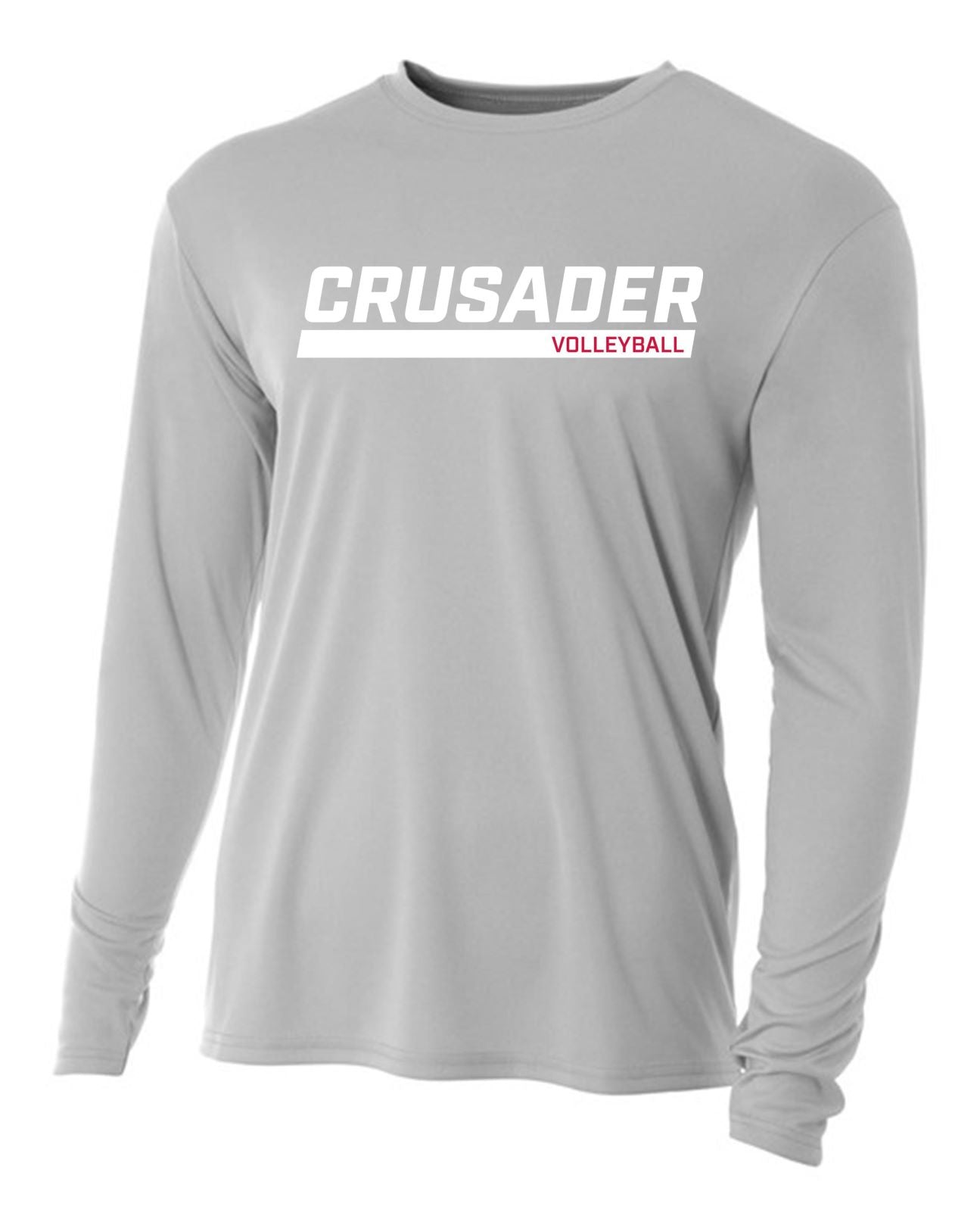 WCU Volleyball Men's Long-Sleeve Performance Shirt WCU Volleyball Silver Crusader - Third Coast Soccer