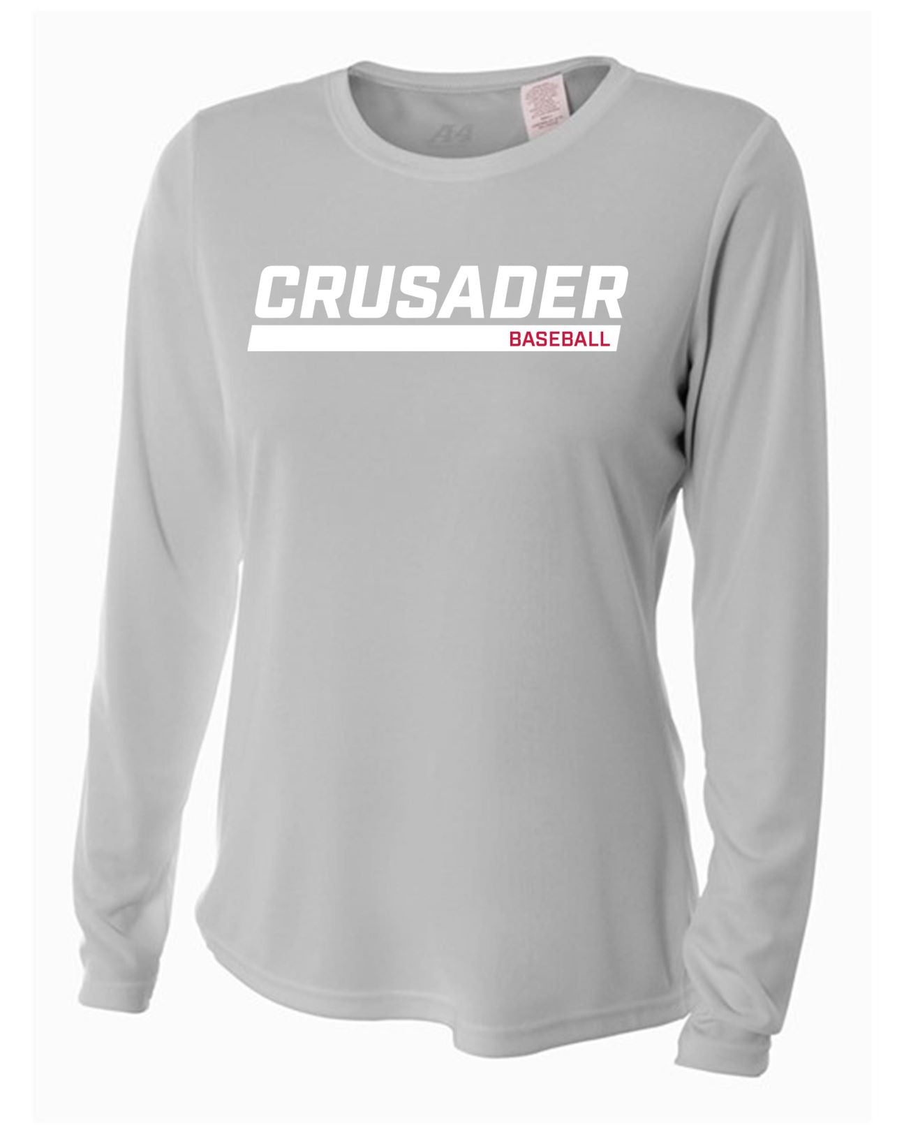 WCU Baseball Women's Long-Sleeve Performance Shirt WCU Baseball Silver Crusader - Third Coast Soccer