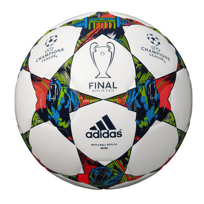 adidas Finale Berlin Mini Ball - White/Solar Blue/ Flash Green Balls   - Third Coast Soccer