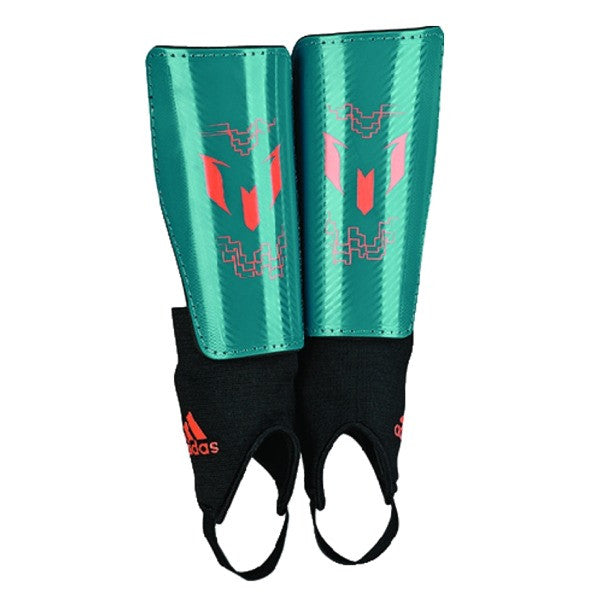 adidas Messi 10 Youth Shinguard - Power Teal/Solar Orange Youth Shinguards Youth Small Powerteal/Solarorange - Third Coast Soccer
