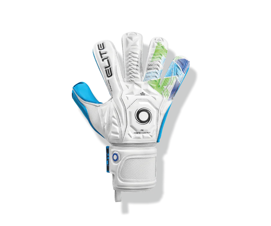 Elite Aqua H Goalkeeper Gloves Gloves White/Kelly/Blue 7 - Third Coast Soccer
