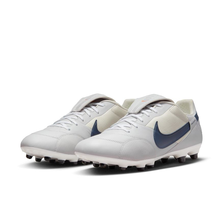 Nike Premier 3 FG - Grey/Navy/Sail Men's Footwear Closeout Vast Grey/Midnight Navy/Sail Mens 6 - Third Coast Soccer