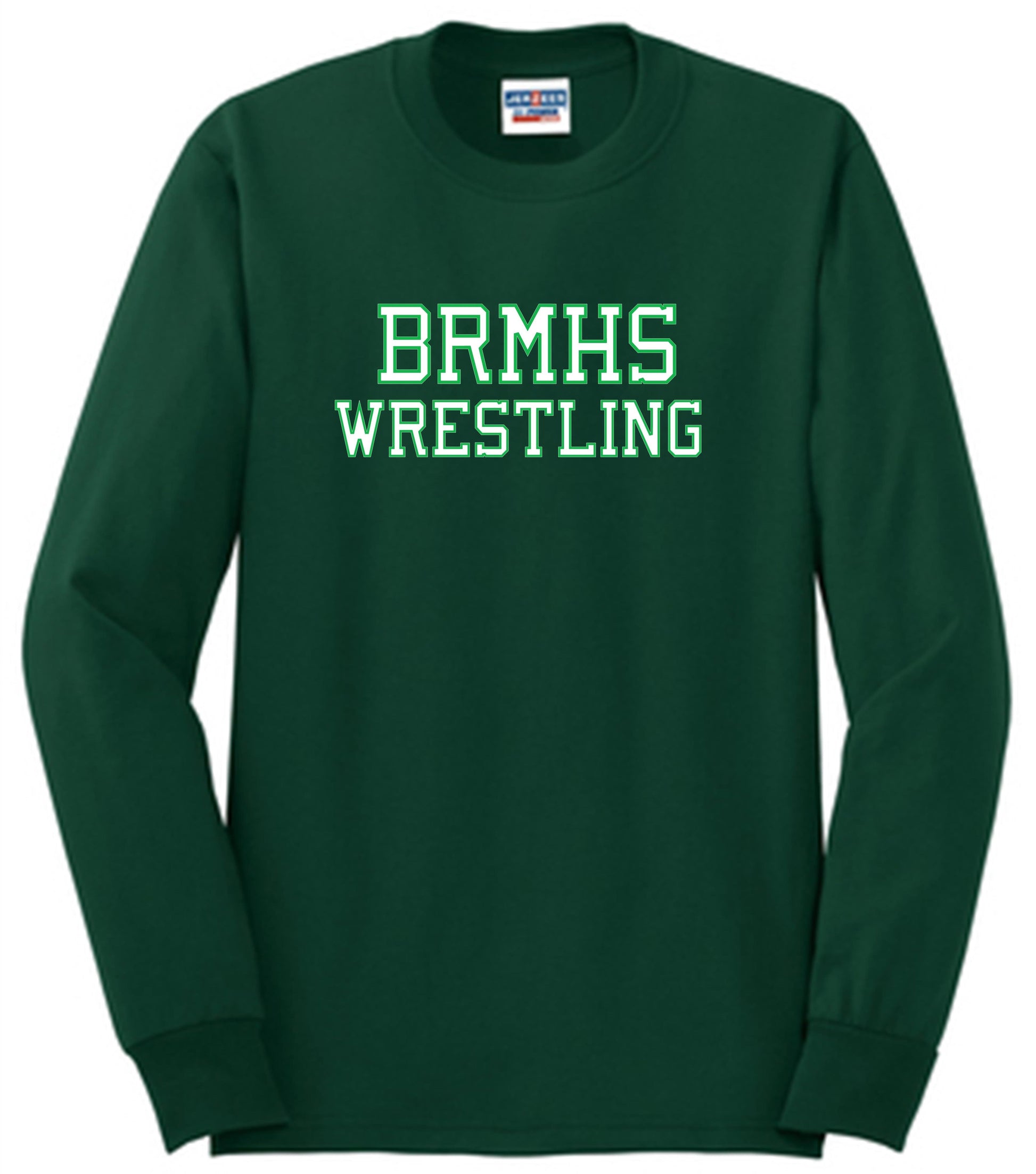 BRMHS WRESTLING LONG SLEEVE T-SHIRT T-Shirts Green Youth Medium - Third Coast Soccer