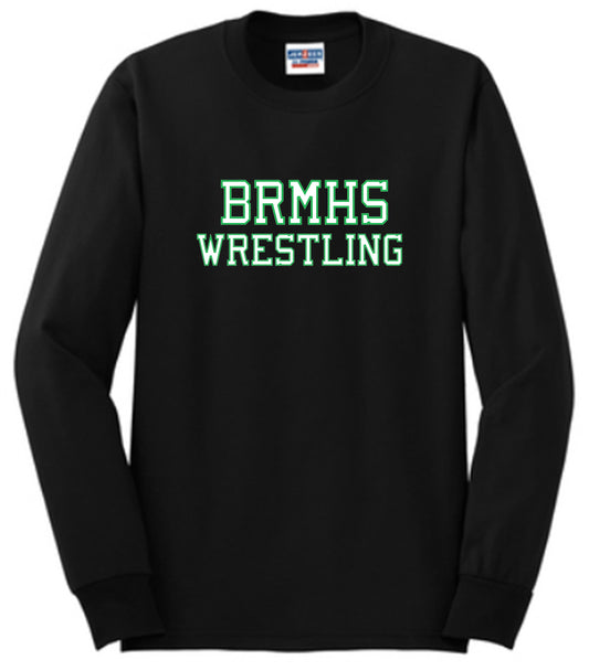 BRMHS WRESTLING LONG SLEEVE T-SHIRT T-Shirts Black Youth Medium - Third Coast Soccer