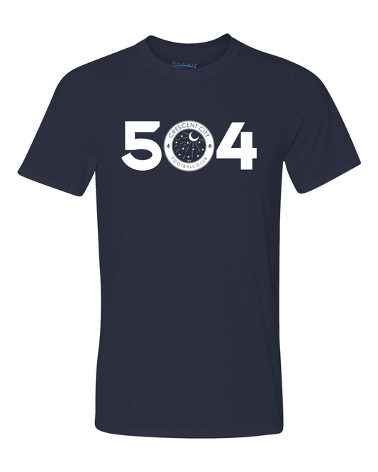 Crescent City 504 Short-Sleeve Performance T-Shirt Crescent City Soccer Navy Mens Small - Third Coast Soccer
