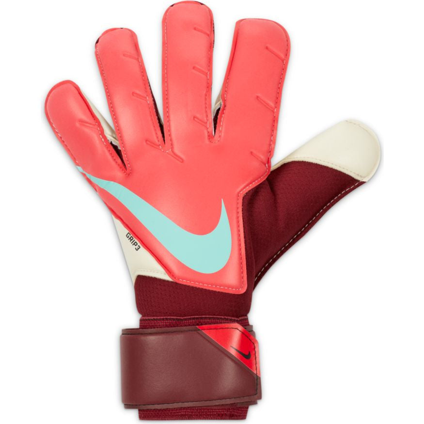 Nike Gk Grip 3 Glove - Siren Red/Team Red Gloves Size 11 Siren Red/Team Red/Dynamic Blue - Third Coast Soccer