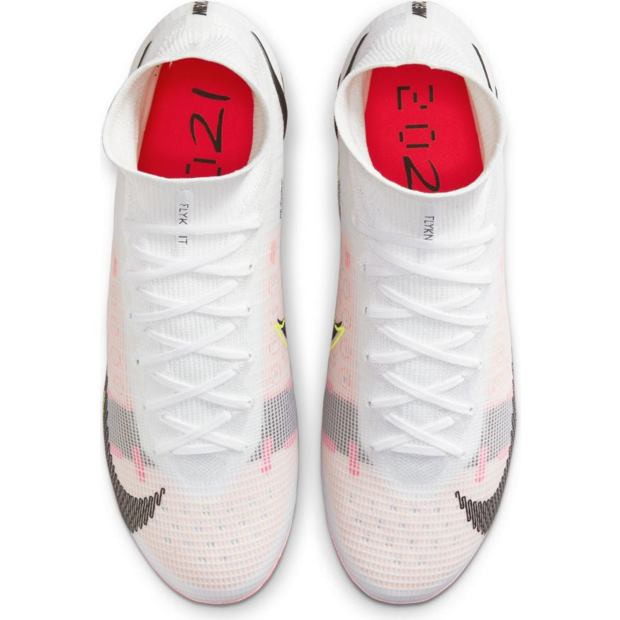Nike Mercurial Superfly 8 Elite Fg - White/Black/Crimson/Pink Blast Mens Firm Ground Mens 8.5 White/Black/Crimson/Pink Blast - Third Coast Soccer