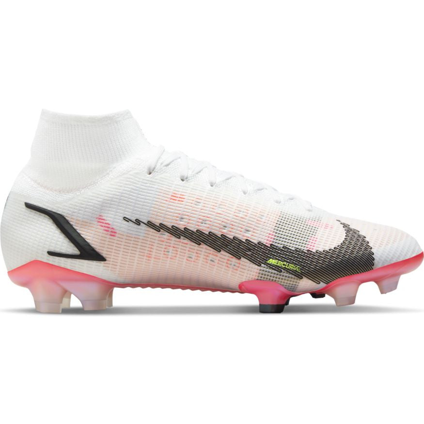 Nike Mercurial Superfly 8 Elite Fg - White/Black/Crimson/Pink Blast Mens Firm Ground Mens 7.5 White/Black/Crimson/Pink Blast - Third Coast Soccer