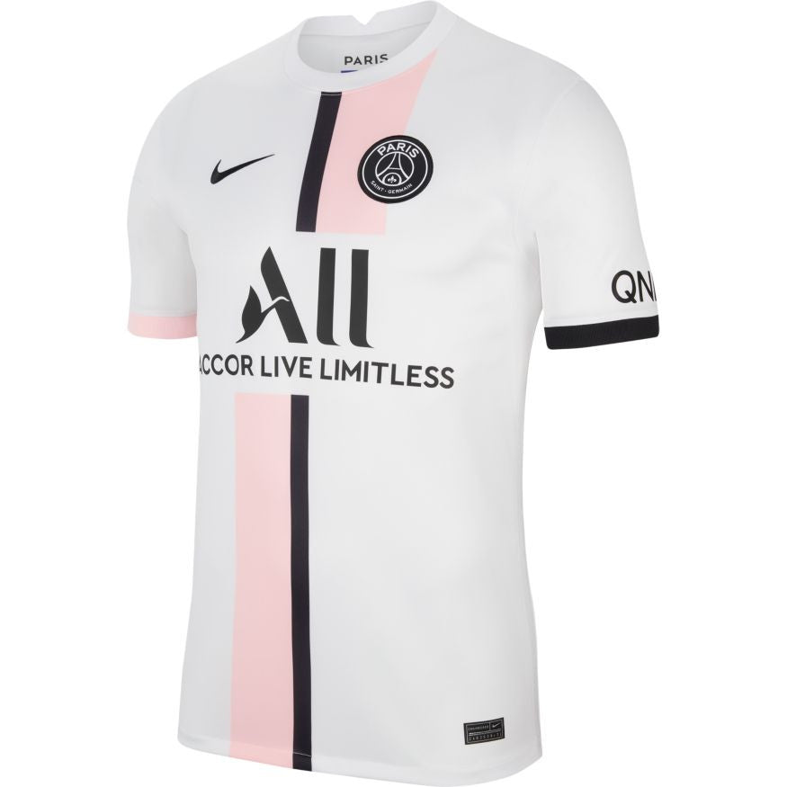 Nike Paris-St. Germain Away Jersey 21/22 Club Replica Mens Small White/Arctic Punch/Black - Third Coast Soccer