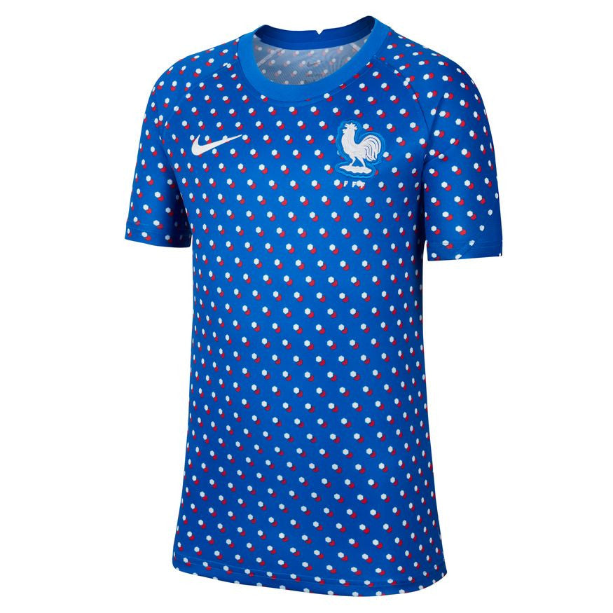 Nike Youth France Pre-Match Top International Replica Youth Small Hyper Cobalt/White - Third Coast Soccer