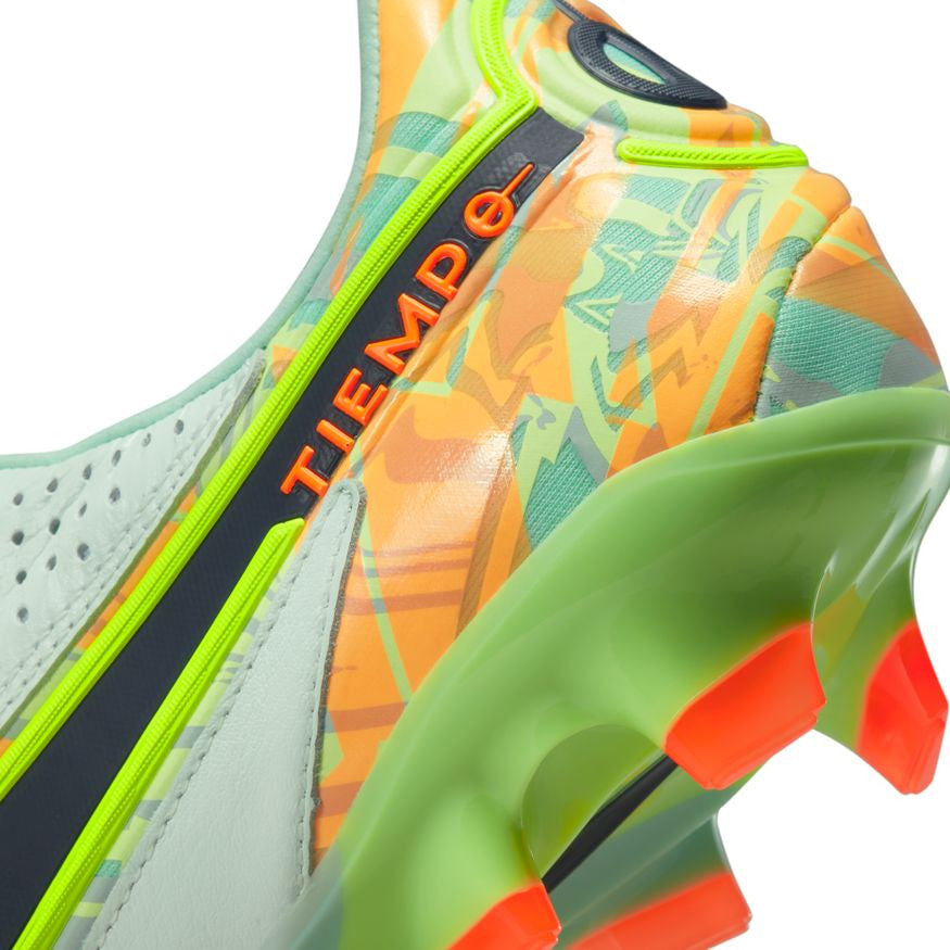 Nike Tiempo Legend 9 Elite FG - Barley Green/Blackened Blue/Total Orange Mens Firm Ground Mens 9.5 Barely Green/Blackened Blue/Or - Third Coast Soccer
