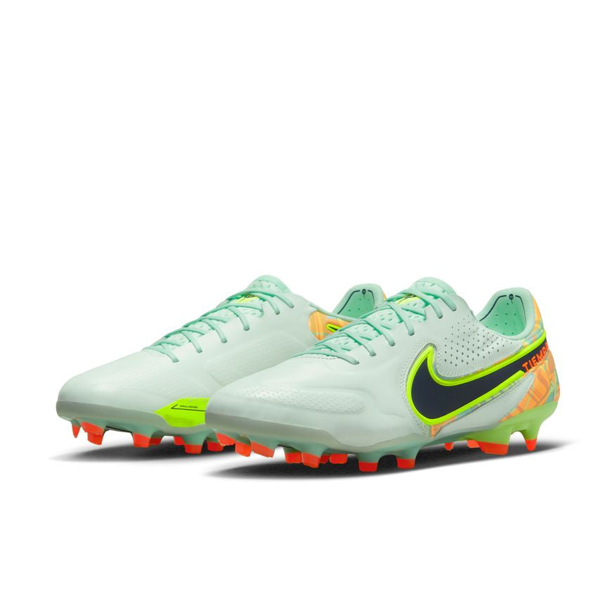 Nike Tiempo Legend 9 Elite FG - Barley Green/Blackened Blue/Total Orange Mens Firm Ground Mens 7.5 Barely Green/Blackened Blue/Or - Third Coast Soccer