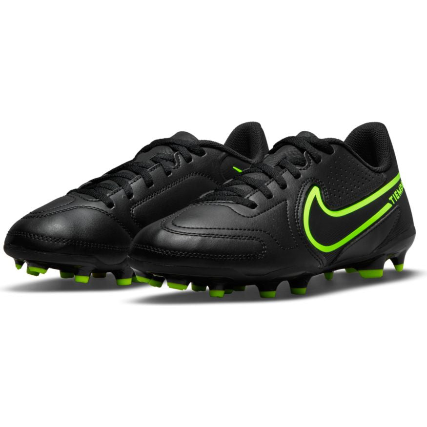 Nike Junior Tiempo Legend 9 Club FG -  Black/Volt Youth Footwear Closeout Youth 1 Black/Volt - Third Coast Soccer
