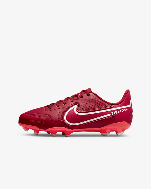 Nike Jr Tiempo Legend 9 Club FG - Team Red/Mystic Hibiscus Youth Firm Ground Youth 1.5 Team Red/Mystic Hibiscus - Third Coast Soccer