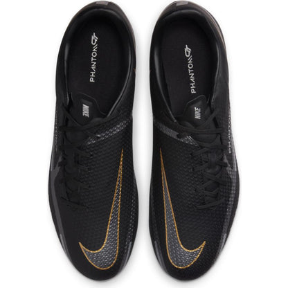Nike Phantom GT2 Academy FG - Black/Metallic Grey/Metallic Gold Men's Footwear Closeout   - Third Coast Soccer