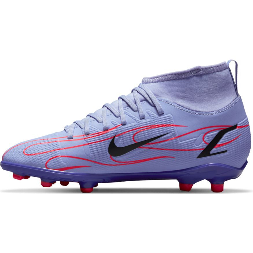 Nike Jr Mercurial Superfly 8 Club Km FG - Light Thistle/Bright Crimson Youth Firm Ground Youth 1.5 Light Thistle/Bright Crimson - Third Coast Soccer