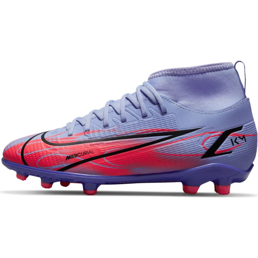 Nike Jr Mercurial Superfly 8 Club Km FG - Light Thistle/Bright Crimson Youth Firm Ground Youth 1 Light Thistle/Bright Crimson - Third Coast Soccer