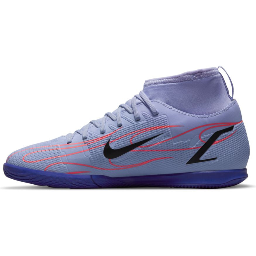 Nike Jr Mercurial Superfly 8 Club Km IC - Light Thistle/Bright Crimson Youth Indoor Youth 1.5 Light Thistle/Bright Crimson - Third Coast Soccer