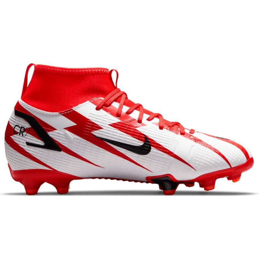 Nike Junior Mercurial Superfly 8 Academy Cr7 FG - Chile Red/Black/White Youth Footwear Chili Red/Black/White/Orange Youth 2 - Third Coast Soccer