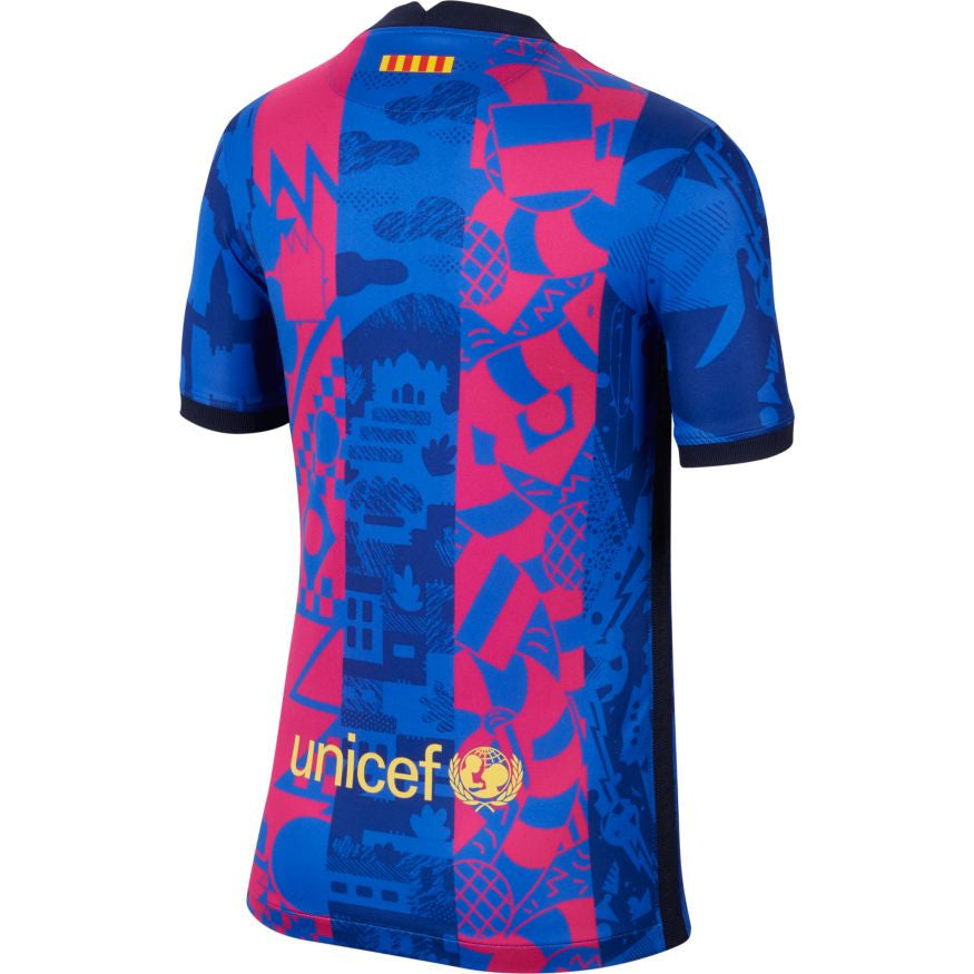 Nike Fc Barcelona Youth Third Jersey 21/22 Club Replica Youth Medium Hper Royal/Varsity Maize - Third Coast Soccer