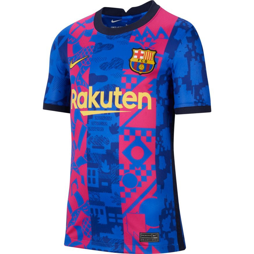 Nike Fc Barcelona Youth Third Jersey 21/22 Club Replica Youth Small Hper Royal/Varsity Maize - Third Coast Soccer