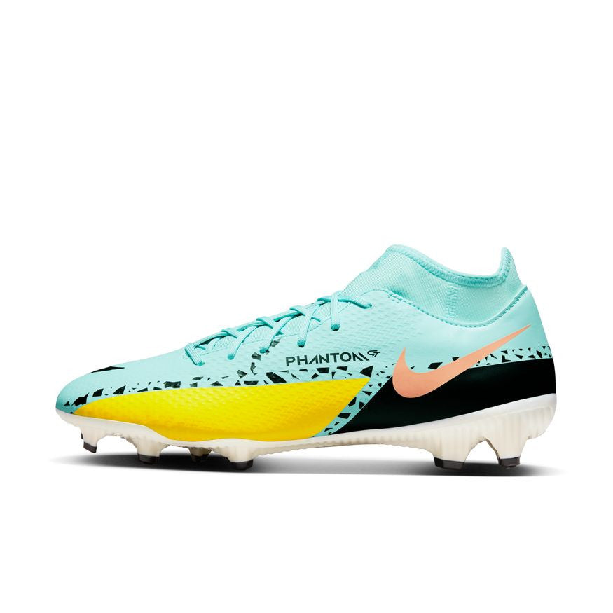 Nike Phantom GT2 Academy Dynamic Fit FG - Glacier ICe/Black/Yellow Mens Footwear   - Third Coast Soccer