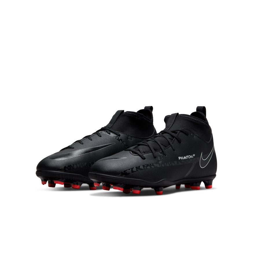 Nike Junior Phantom GT2 Club Dynamic-Fit FG - Black/Summit White/Bright Crimson Youth Firm Ground Black/Summit White/Bright Crim Youth 1 - Third Coast Soccer