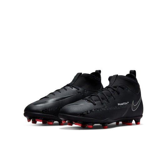 Nike Junior Phantom GT2 Club Dynamic-Fit FG - Black/Summit White/Bright Crimson Youth Firm Ground Black/Summit White/Bright Crim Youth 1 - Third Coast Soccer