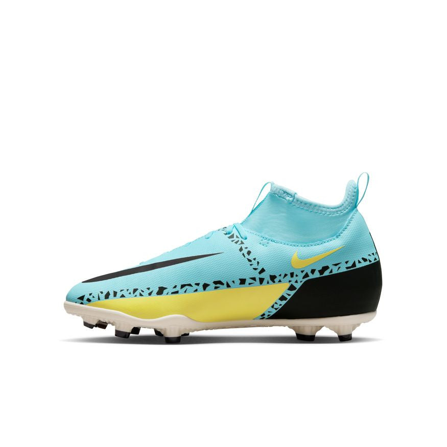 Nike Junior Phantom GT2 Club Dynamic Fit FG - Glacier Ice/Black/Yellow Youth Footwear Closeout   - Third Coast Soccer