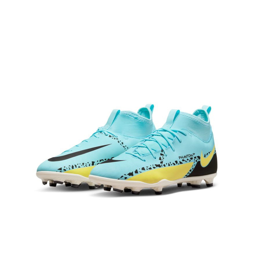 Nike Junior Phantom GT2 Club Dynamic Fit FG - Glacier ICe/Black/Yellow Youth Firm Ground Glacier Ice/Black/Yellow Strik Youth 1 - Third Coast Soccer
