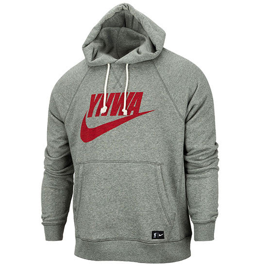 Nike Liverpool FC Pullover Hoody Club Replica Dark Steel Grey/Htr/Rush Red Mens Small - Third Coast Soccer