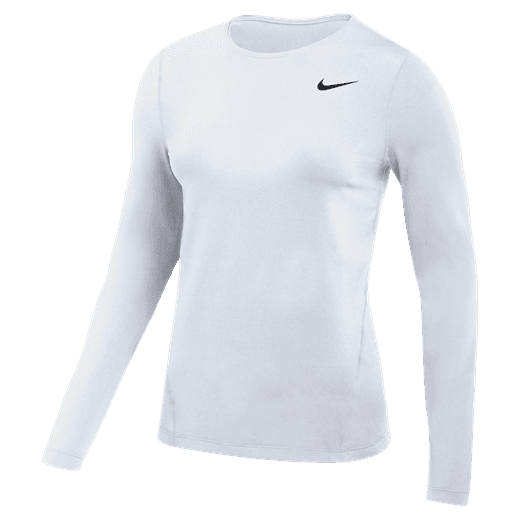 Nike Women's Pro LS Top 2.0 Training Wear White/Black Womens X-Small - Third Coast Soccer