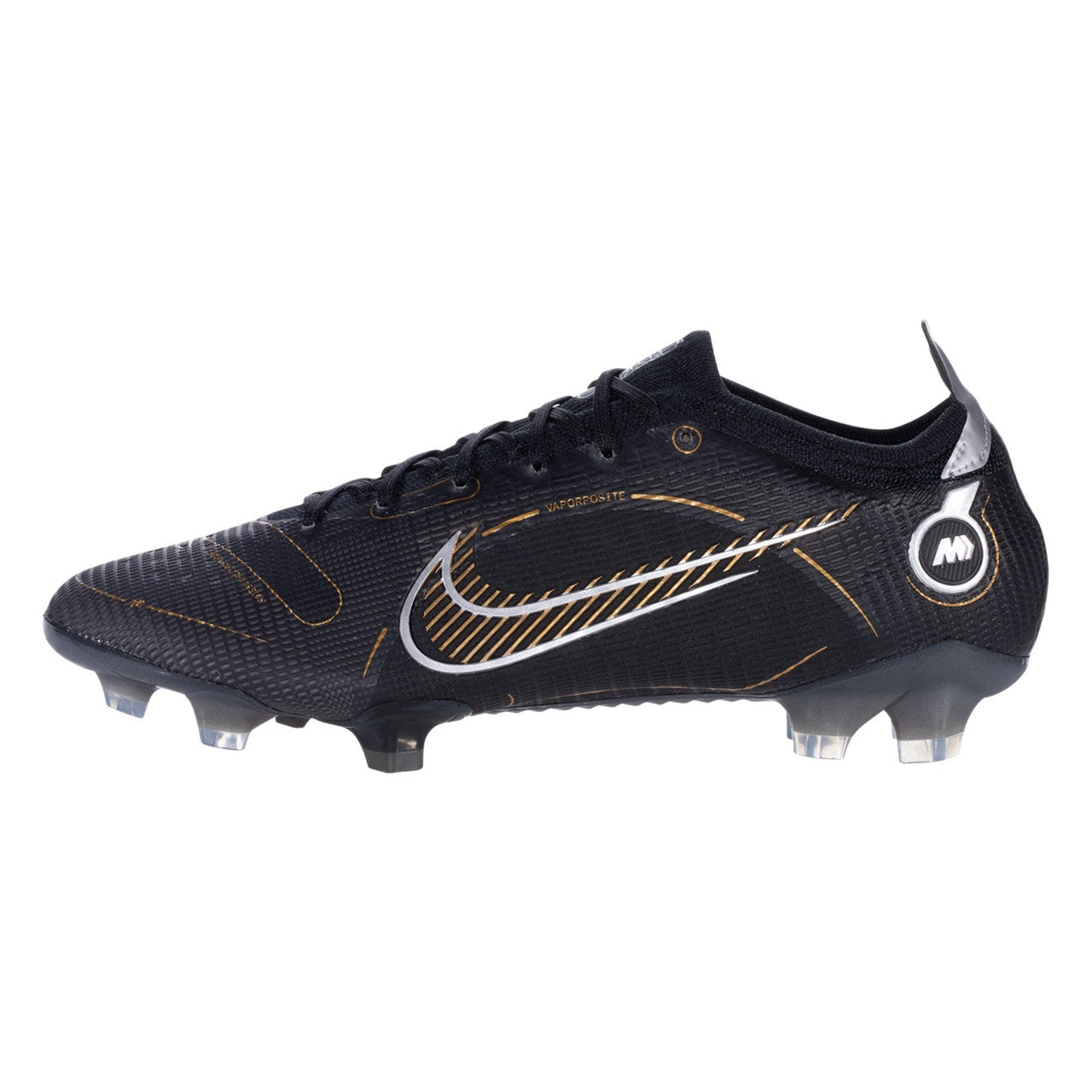 Nike Mercurial Vapor 14 Elite FG - Black/Metallic Gold/Metallic Silver Mens Firm Ground Mens 7 Black/Metallic Gold - Third Coast Soccer
