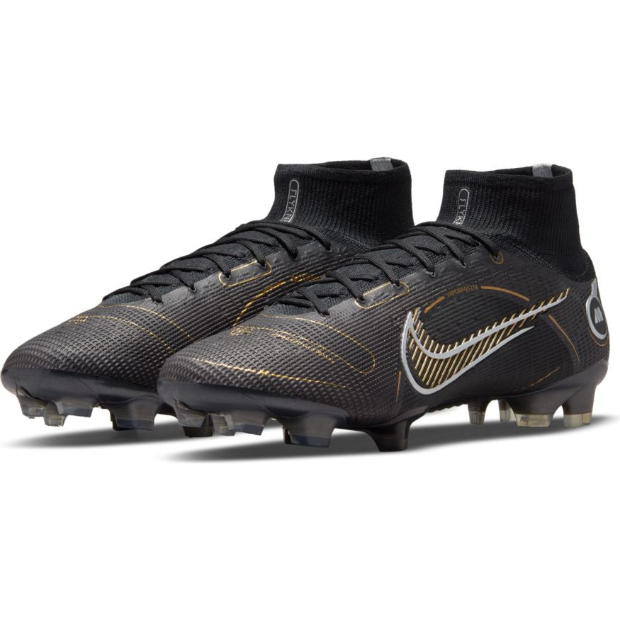 Nike Merc Superfly 8 Elite FG Mens Footwear Mens 7 Black/Metallic Gold/Mtlc Silve - Third Coast Soccer