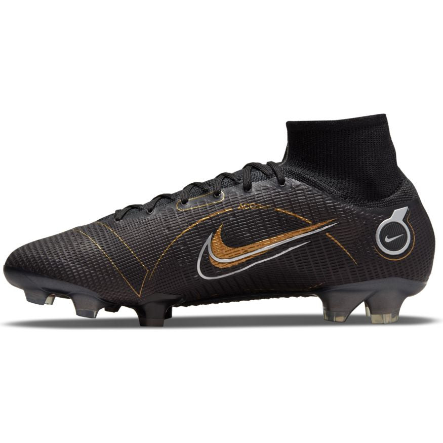 Nike Merc Superfly 8 Elite FG Mens Footwear Mens 8 Black/Metallic Gold/Mtlc Silve - Third Coast Soccer