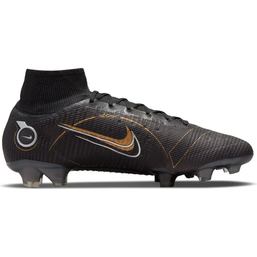 Nike Merc Superfly 8 Elite FG Mens Footwear Mens 7.5 Black/Metallic Gold/Mtlc Silve - Third Coast Soccer