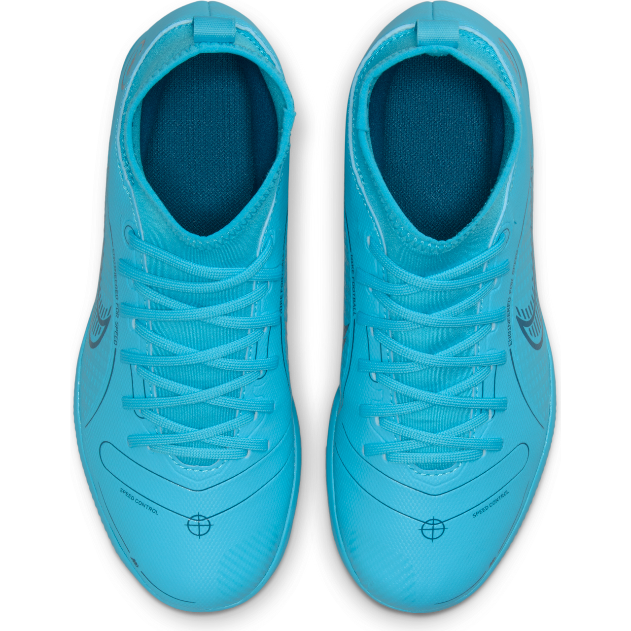 Nike Jr Mercurial Superfly 8 Club IC - Chlorine Blue/Total Orange Youth Indoor Youth 3.5 Chlorine Blue/Laser Orange - Third Coast Soccer