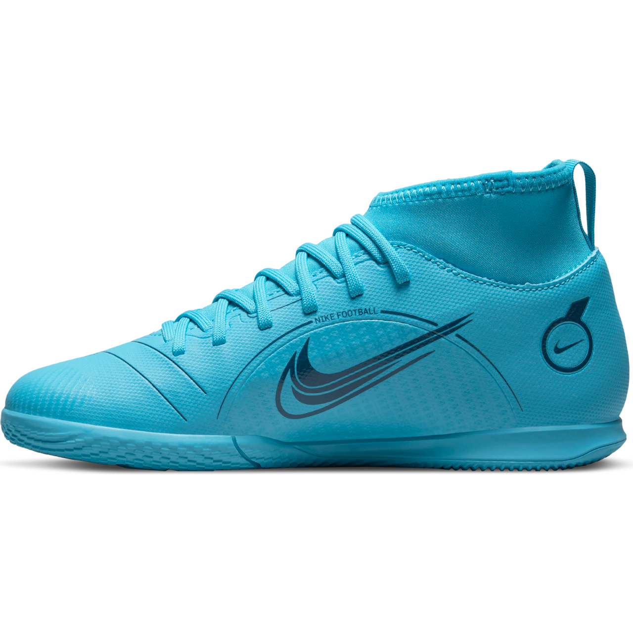 Nike Jr Mercurial Superfly 8 Club IC - Chlorine Blue/Total Orange Youth Indoor Youth 1.5 Chlorine Blue/Laser Orange - Third Coast Soccer