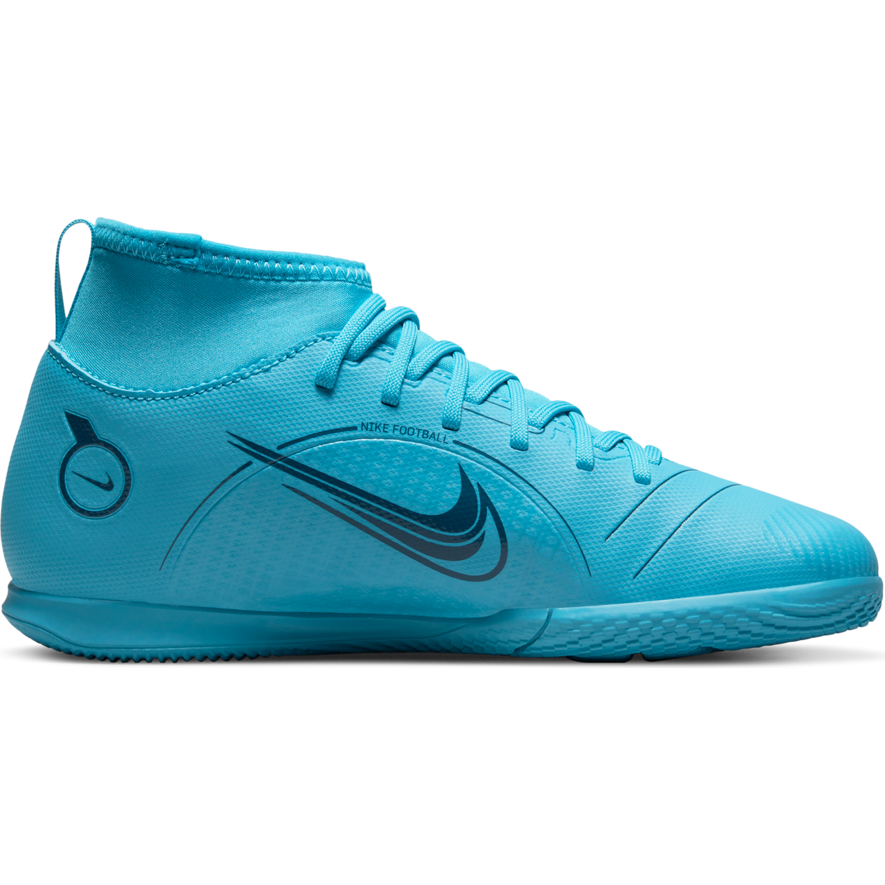 Nike Jr Mercurial Superfly 8 Club IC - Chlorine Blue/Total Orange Youth Indoor Youth 3 Chlorine Blue/Laser Orange - Third Coast Soccer