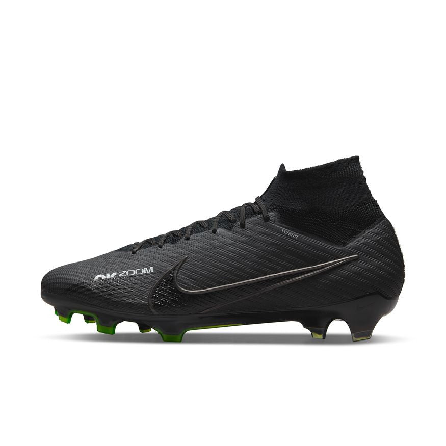 Nike Zoom Mercurial Superfly 9 Elite FG - Black/Dark Smoke Grey/White/Volt Mens Footwear Mens 7.5 Black/Dk Smoke Grey/White/Volt - Third Coast Soccer
