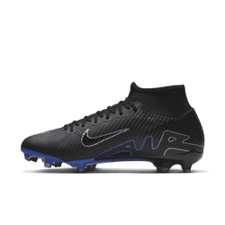 Nike Zoom Mercurial Superfly 9 Academy FG - Black/Chrome/Hyper Royal Mens Footwear   - Third Coast Soccer