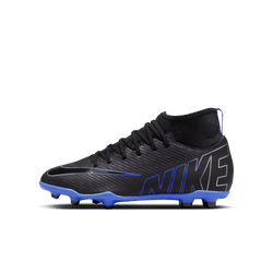 Nike Junior Mercurial Superfly 9 Club FG - Black/Chrome/Hyper Royal Youth Footwear   - Third Coast Soccer