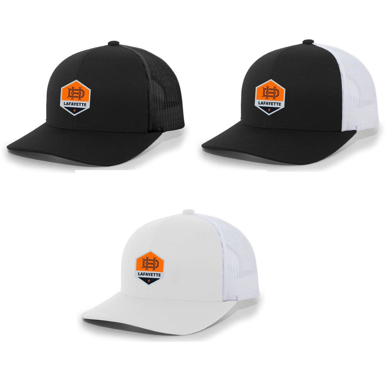 Tcs Dynamo Juniors Lafayette  Flexfit Premium Trucker Hat Hat Orange/White Full Color Patch - Third Coast Soccer