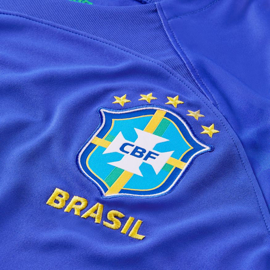Nike Brazil Away Jersey 2022 International Replica Closeout Mens Large Paramount Blue/Green Spark - Third Coast Soccer